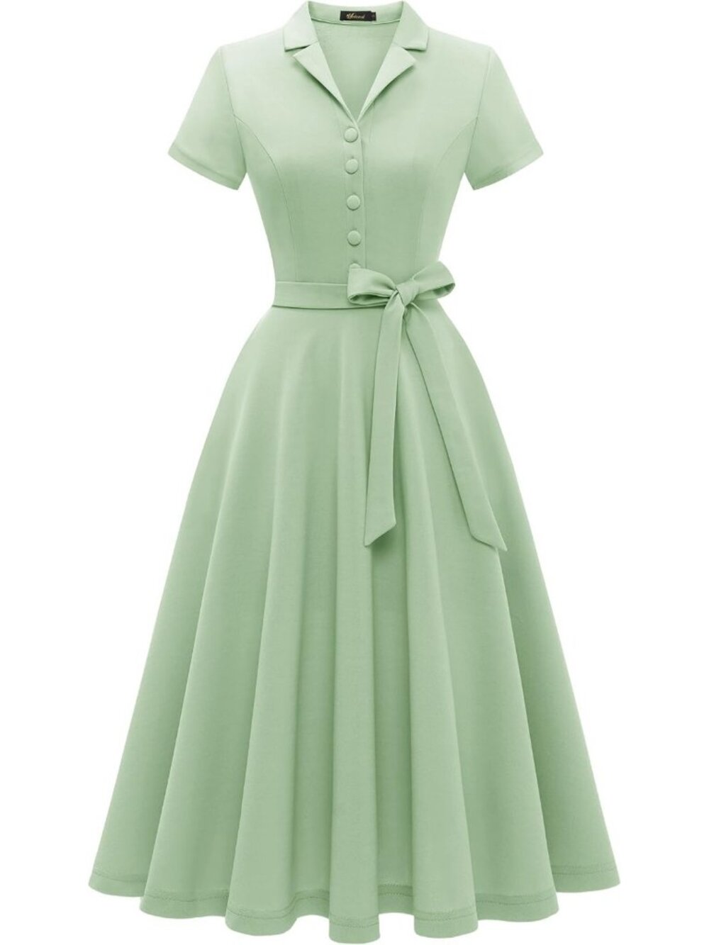 Wedtrend Women's Short Sleeve Cocktail Party Work Church Dress - Sage Green